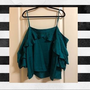 Teal Ruffle Top